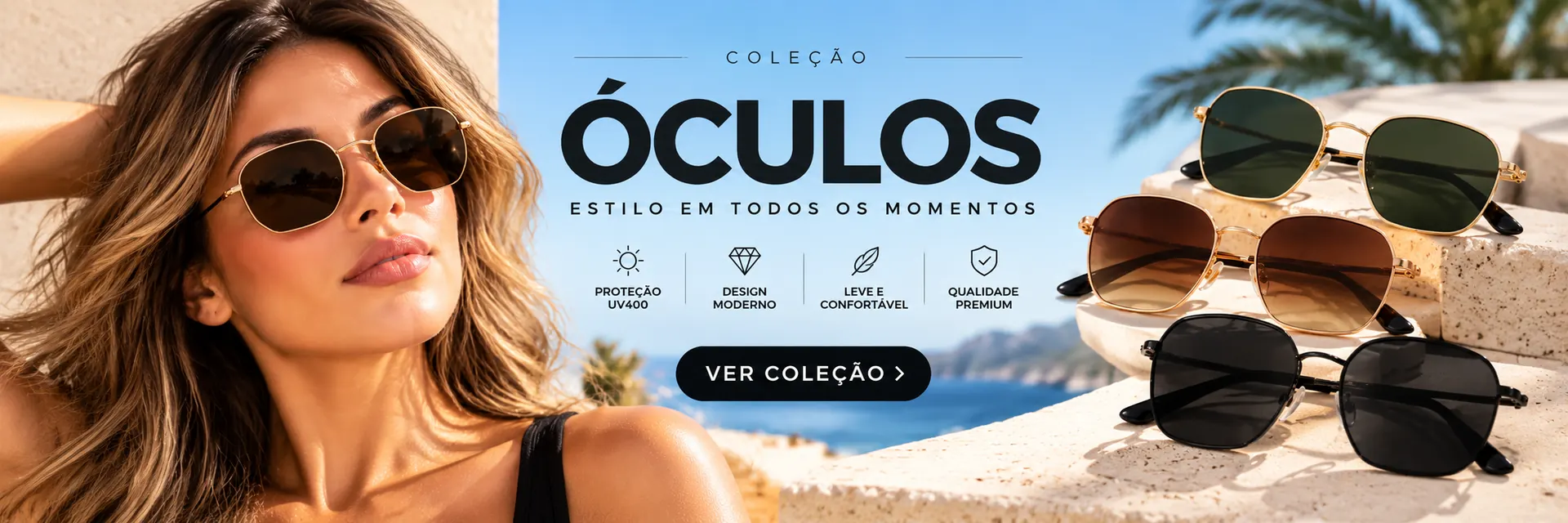 Estilo pra todo dia por · Óculos de sol e relógios